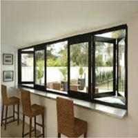 Fenêtres pliantes horizontales en aluminium à rupture de pont thermique, insonorisées, avec verre trempé Low-E, conformes aux normes AS2047 NFRC, personnalisées