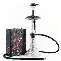 Chicha russe Hisha portable en acier inoxydable miroir, style arabe, écologique, avec boîte cadeau