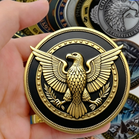 Pièce commémorative personnalisée avec logo, en alliage de zinc poli, émail doux couleur personnalisée, artisanat métallique 3D avec boîte en velours