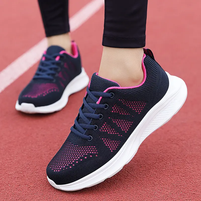 2022 hot sale wholesale Running Shoes For Women Lady Lace Up Sneakers Comfortable Jogging Shoes Flat Woman Casual Shoes
