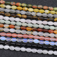 Perles en vrac en agate naturelle de forme rectangulaire et ovale (6*9mm) pour la fabrication de bijoux DIY
