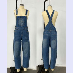 Salopette en jean pour femme Channel, coupe droite décontractée <span class=keywords><strong>à</strong></span> jambe large, bretelles réglables - Product Image 5