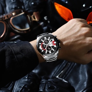 Reloj Cronógrafo Deportivo CURREN 8401 para Hombre con Esfera Grande, Correa de Acero Inoxidable Mate, Manecillas Luminosas, Reloj de Pulsera de Cuarzo Informal - Product Image 3