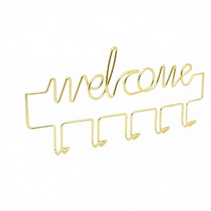 Custom Gold Metal Classic Flower Pattern Multifunction Wall-Mounted Click <b>Hooks</b> <b>Towel</b> Hanger Coat <b>Hook</b> Eco-Friendly Living Room - Product Image 2