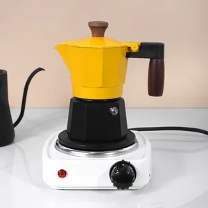 Kompor katup ganda, pembuat Espresso katup ganda Pot Moka dengan ekstraktor termostat 150ML 2 cangkir