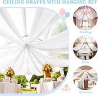 Voilages de plafond en mousseline pour décoration de mariage, kit de suspension de draperies blanches pour plafond, rideaux pour arche de mariage, tissu de drapage pour tentes