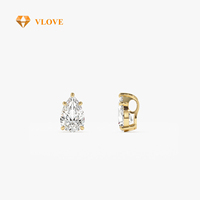 VLOVE, joyería al por mayor, colgante de diamante en forma de pera de cinco puntas personalizado, collar de diamantes cultivados en laboratorio 1,25 CTW 14K