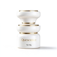 Ensemble de flacons et pots blancs vides avec bouchon sablier et anneau doré, logo personnalisé, plusieurs tailles pour tonique, lotion, sérum, crème pour le visage