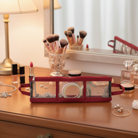 Organizador de Joyas Transparente de PVC Exquisito RR, Creativo, con 3 Ranuras para Pulseras, Anillos, Bolsa con 3 Bolsillos para Collares, Bolsa de Viaje con Cierre para Joyas