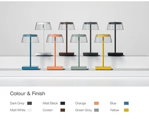 Modern Nordic LED Touch Control Table Lamp Restaurant Dinner Light Cordless Hotel Glass Desk Lamp