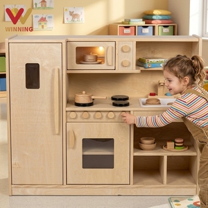ชุดครัวไม้มอนเตสซอรี่สำหรับเด็กเล็ก ชุดของเล่นบทบาทสมมติสำหรับเด็กเล็ก ชุดของเล่นสำหรับศูนย์กิจกรรมเด็กเล็ก ชุดการเรียนรู้สำหรับศูนย์ดูแลเด็ก - Product Image 1
