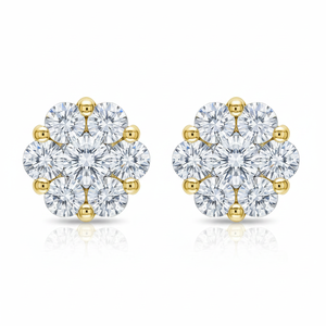 Pendiente de racimo de diamante auténtico en oro amarillo de 14K - Product Image 2