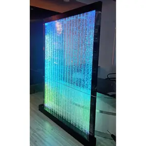 LED Acrylic Waterfall Floor Standing Wall Decoration Screen Bubble Water Dancing Wall