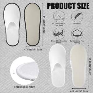 Pantuflas Desechables Suaves Antideslizantes para Invitados, para Viajes, Hotel, Spa, Bodas, Fiestas, Hogar, Felpa de Coral - Product Image 5