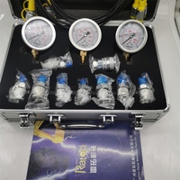 3 Gauge Hydraulic Pressure Measurement Instruments Hydraulic Pressure Test Gauge Kits for Construction Machine Measuring Tool