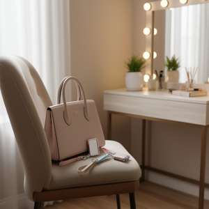 Specchietto portachiavi quadrato in stile etnico 6,2x8,6 cm con cinturino per donna, accessorio moda - Product Image 2