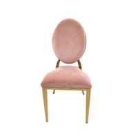 Chaises de mariage roses fantaisie empilables en acier inoxydable doré de bonne qualité, mobilier d'événements hôteliers, prix réduits