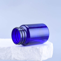 Bouteille de pilules en plastique PET capsule bleue 100cc pour le stockage des suppléments emballage bouteille de vitamine