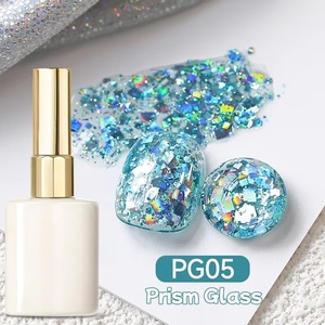 Vernis à ongles gel pailleté 15 ml effet argent scintillant, à retirer par trempage UV LED, pour mariage et manucure - Product Image 3