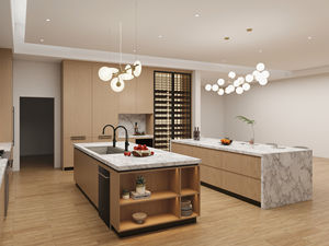 Muebles de Cocina, Gabinetes de Cocina Modulares, Encimera de Cuarzo, Vinoteca, Gabinetes Personalizados, Estructura de Tablero de Melamina para Apartamentos - Product Image 6