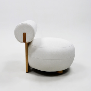 Cream <b>Single</b> <b>Sofa</b> <b>Chair</b> Modern Internet Celebrity Lazy <b>Sofa</b> Living Room Bedroom Simple Lamb Velvet Leisure Style Loop Pile <b>Chair</b> - Product Image 3