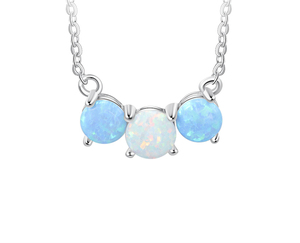 <b>Opal</b> S925 Sterling Silver Women's Wedding Pendant <b>Necklace</b> with Rhodium Plating Trendy Design for Engagement & Everyday Wear - Product Image 1