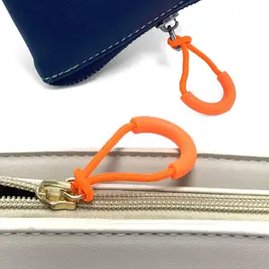 Puxador de zíper de nylon em forma de u, zipper de borracha colorida durável para mochilas
