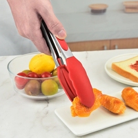 Pince de cuisine antiadhésive créative écologique en acier inoxydable pince à nourriture en silicone pour barbecue outils de cuisine à domicile