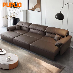 Muebles Modernos para Sala de Estar Puruo, Sofás de Cuero en Forma de L Plegables y Reclinables, Sofá Cama Plegable de Esquina para Hotel o Villa Comercial - Product Image 4