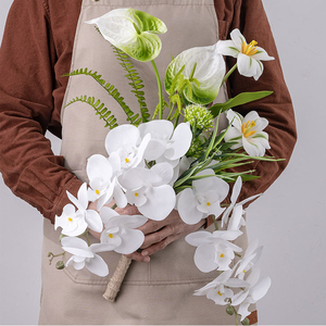 D295 PU <span class=keywords><strong>Precio</strong></span> razonable Látex artificial Flores de tacto real Orquídea <span class=keywords><strong>Phalaenopsis</strong></span> de 9 cabezas - Product Image 1