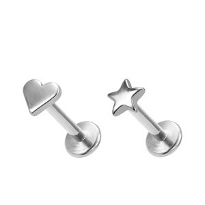 Perno trasero plano sin rosca <span class=keywords><strong>G23</strong></span> <span class=keywords><strong>Titanio</strong></span> Conch Lobe Tragus <span class=keywords><strong>Piercing</strong></span> Threadless Push Pin Labret <span class=keywords><strong>Titanio</strong></span> - Product Image 1