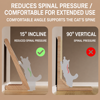 Griffoir pour chat en sisal avec structure de support triangulaire inclinée, conception avec tapis en sisal amovible