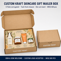 Kraft-Wellpappe-Versandbox mit Einsteckverschluss für Hautpflege-Geschenksets, Weiß Bedruckt, Kundenspezifisch Bedruckte Stanzform-Einlage, OEM ODM Direktvertrieb ab Werk