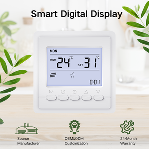 Phong cách hiện đại nút phím kỹ thuật số nhiệt cho dưới sàn điện sưởi ấm điều khiển nhiệt với ứng dụng thông minh tuya nhiệt - Product Image 2