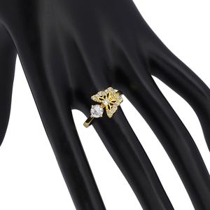 แหวนแต่งงานทอง 24k ชุบทองเหลืองสำหรับผู้หญิง ประดับเพชรซิคอนแบบผสม ด้วยเทคนิคการฝังแบบกรงเล็บ เหมาะสำหรับงานหมั้น - Product Image 4