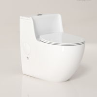 WC monobloc en céramique de couleur, design moderne et unique, allongé, à double chasse d'eau, à siphon en S, pour usage hôtelier