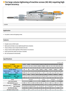 Tournevis dynamométrique pneumatique TOHNICHI UR500CN fabriqué au Japon - Product Image 3