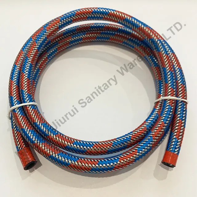EPDM Tube with SS304 & Red Blue Wire Mixing Braiding for Extractable Shower Hose