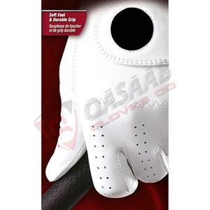 High Quality Customize Logo Genuine Cabretta <b>White</b>-Leather Breathable Baseball-Exercises Sports Driving Golf <b>Gloves</b> - Product Image 2
