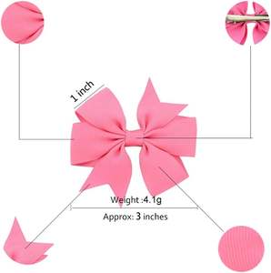 40 couleurs, nœuds en ruban gros-grain de 3 pouces, pinces à cheveux alligator, accessoires pour cheveux pour bébés filles - Product Image 2