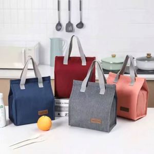 Sac isotherme réutilisable pour le déjeuner, sac fourre-tout thermique, sac à lunch simple et tendance, isolé - Product Image 1
