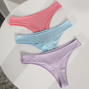 Braguitas de Canalé Bonitas al por Mayor para Mujer, <span class=keywords><strong>Tanga</strong></span> de Tiro Bajo con Espalda en T para Chicas Jóvenes, Ropa Interior con Bordado de Frutas, Estilo Diario - Product Image 2