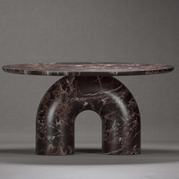 Kumusi Table de salle à manger en marbre Verde Alpi de luxe moderne pour 6 8 10 places Table de salle à manger ronde contemporaine