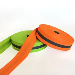 High Visibility silver reflective material Safety clothing Trim strip Sew on polyester Fluorescent fabric Reflective Webbing tap