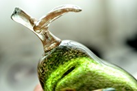Figurine de poire en verre soufflé à la main, sculpture décorative de fruit, ornement de poire artificielle pour la décoration de table à la maison