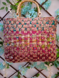 Sac fourre-tout bohème fait main en jute pour femme, avec motif tissé perlé, fermeture éclair, écologique, sacs à bandoulière décontractés - Product Image 3
