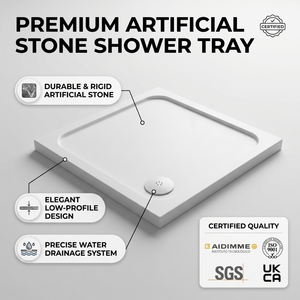 <span class=keywords><strong>Receveur</strong></span> de douche surélevé DMC avec kit de rehausseur, installation facile, étanche, non poreux, pour petite maison européenne et camping-car - Product Image 1