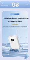 Mini batterie externe compacte en PVC certifiée 3C, 10000 mAh, charge rapide 22,5 W avec câble, compatible iPhone 17, idéale pour les voyages en avion