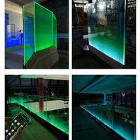 Rampe en verre en forme de U, verre feuilleté trempé transparent, main courantes en verre sans cadre, balustrade de balcon en verre