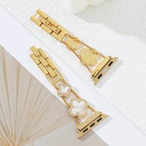 Reloj inteligente dorado de liberación rápida <span class=keywords><strong>para</strong></span> <span class=keywords><strong>mujer</strong></span>, banda de metal <span class=keywords><strong>para</strong></span> <span class=keywords><strong>Apple</strong></span> <span class=keywords><strong>Watch</strong></span> de 49mm, 45mm, 44mm, 42mm, 38mm, al <span class=keywords><strong>mejor</strong></span> precio - Product Image 1